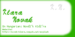 klara novak business card